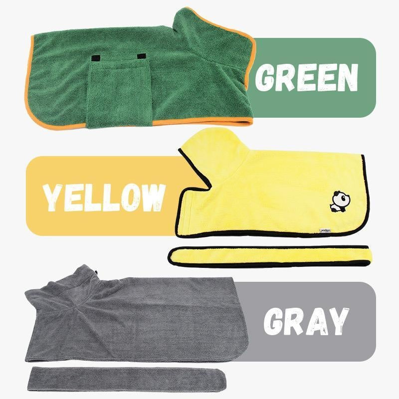 Absorbent Pet Bathrobe | Quick-Dry Microfiber Towel Robe for Dogs & Cats