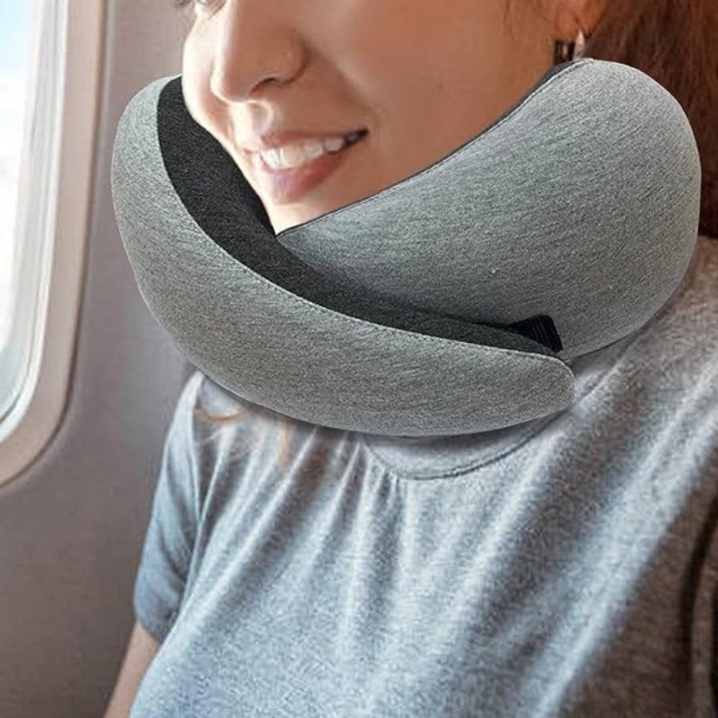U-Shaped Memory Foam Travel Neck Pillow – Ergonomic Cushion for Airplane, Car & Office Naps
