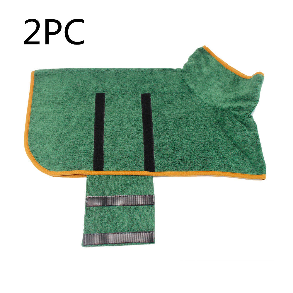 Absorbent Pet Bathrobe | Quick-Dry Microfiber Towel Robe for Dogs & Cats