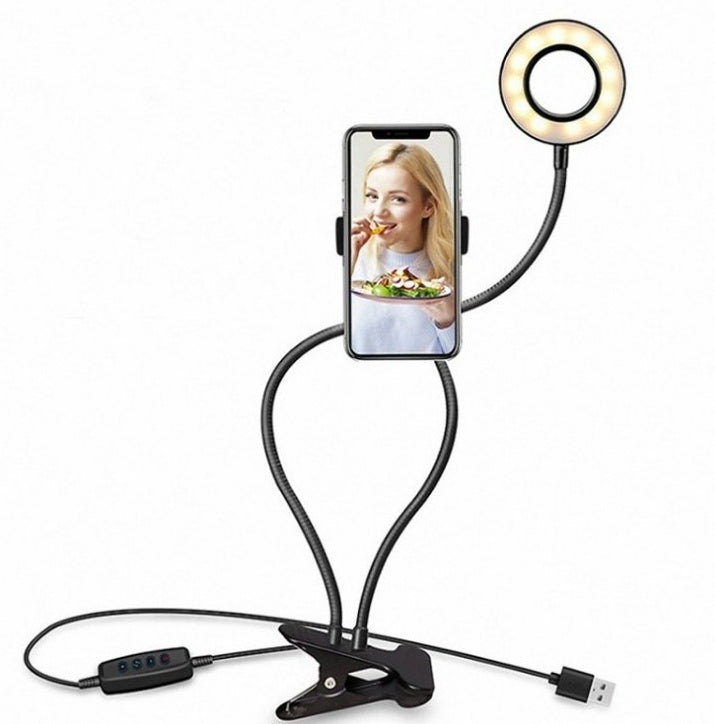 LED Selfie Ring Light with Adjustable Stand – Makeup & Live Video Lighting (8cm)