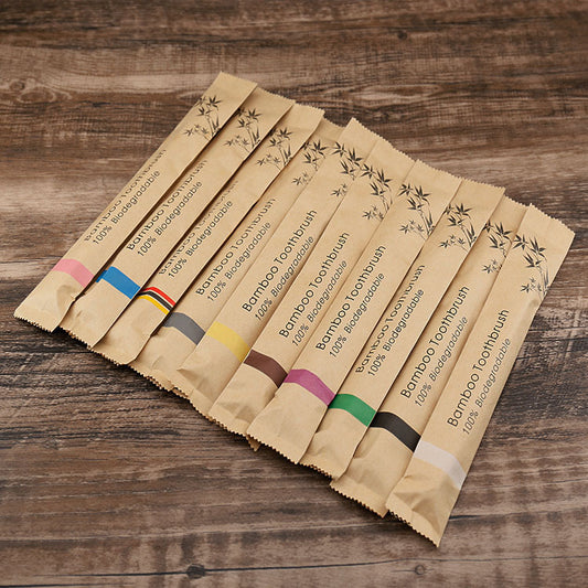 10Pcs Colorful Bamboo Toothbrush Set – Eco-Friendly Oral Care