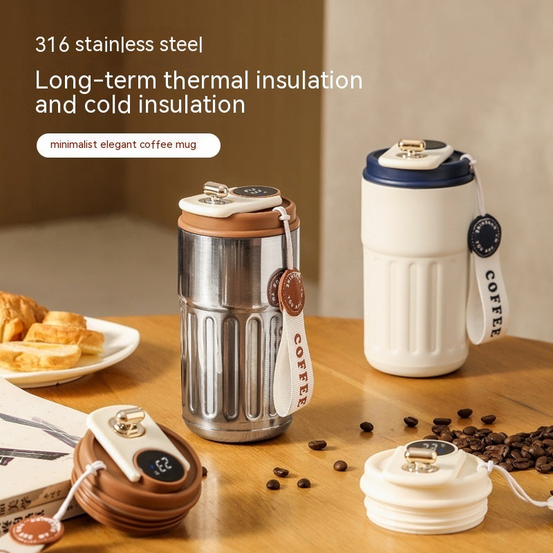 Smart Digital Thermal Bottle – 450ml Stainless Steel Insulated Coffee Mug & Water Flask
