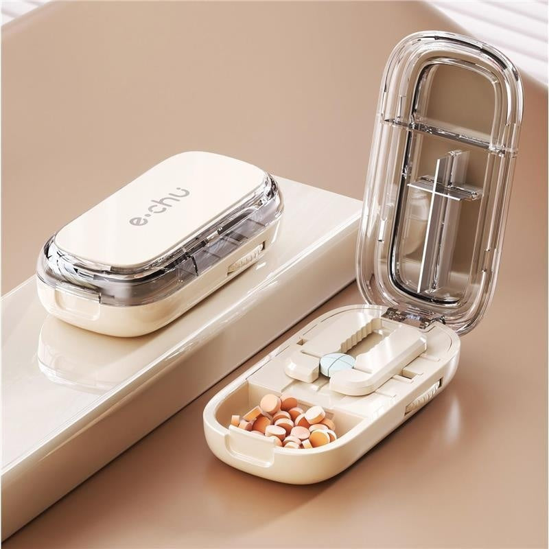 Pill Cutter & Medicine Storage Box – Portable Sub-Packing Organizer