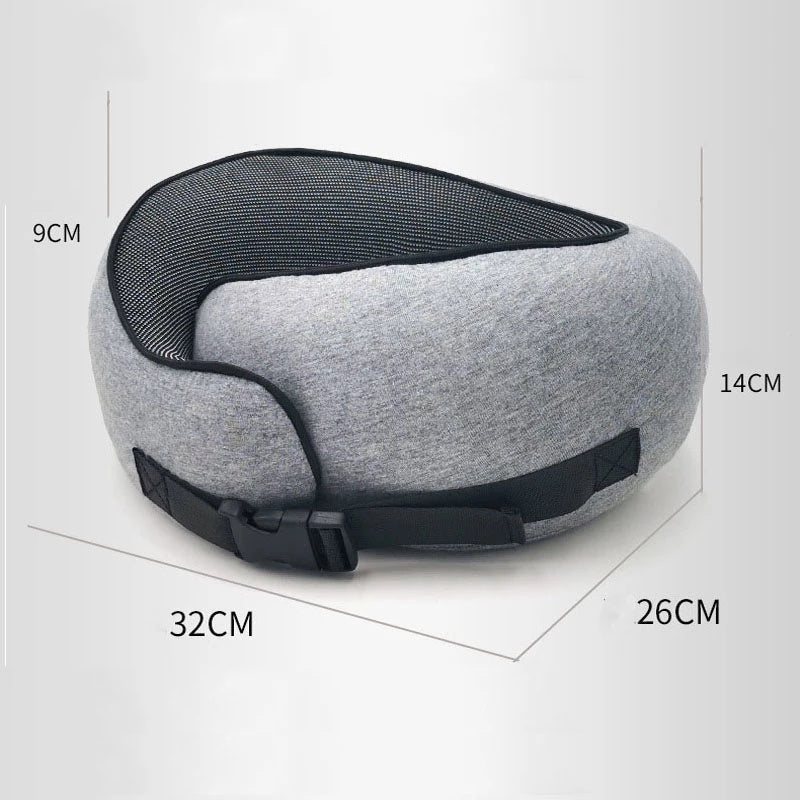 U-Shaped Memory Foam Travel Neck Pillow – Ergonomic Cushion for Airplane, Car & Office Naps