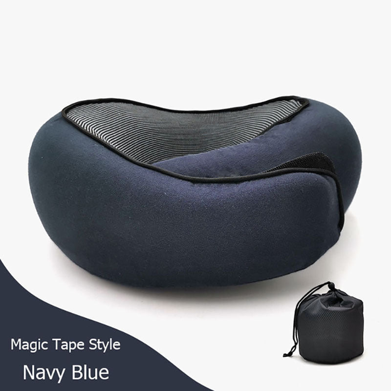 U-Shaped Memory Foam Travel Neck Pillow – Ergonomic Cushion for Airplane, Car & Office Naps