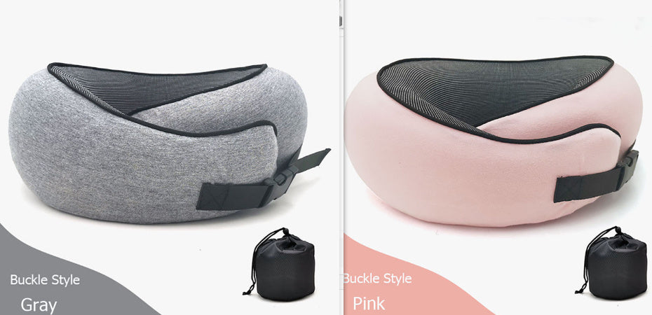 U-Shaped Memory Foam Travel Neck Pillow – Ergonomic Cushion for Airplane, Car & Office Naps