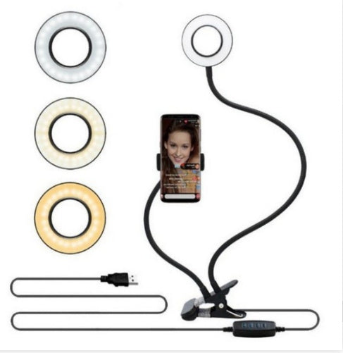 LED Selfie Ring Light with Adjustable Stand – Makeup & Live Video Lighting (8cm)