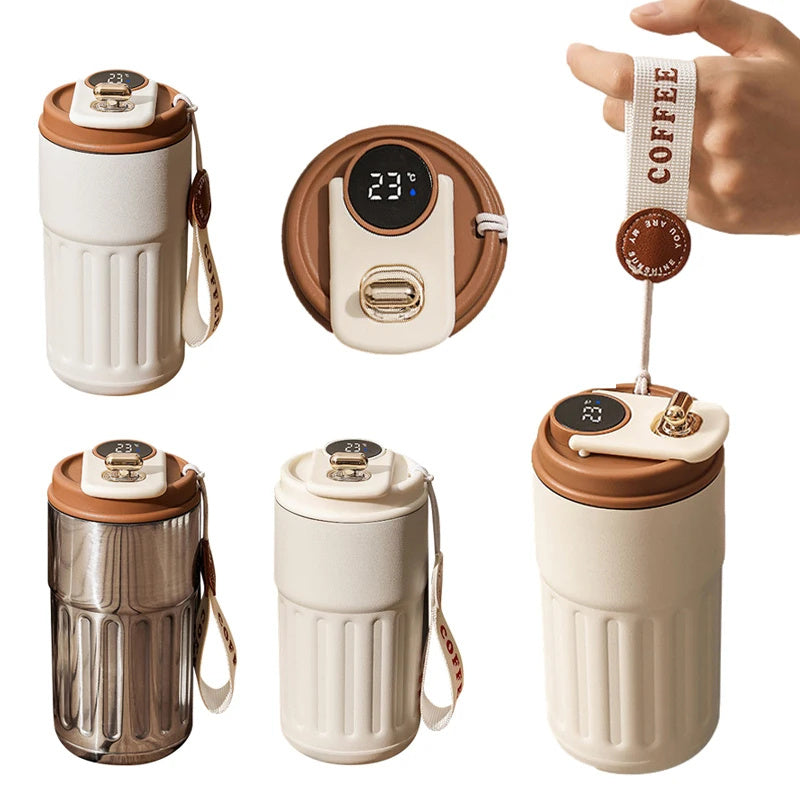 Smart Digital Thermal Bottle – 450ml Stainless Steel Insulated Coffee Mug & Water Flask