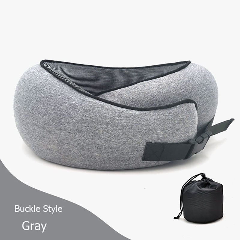 U-Shaped Memory Foam Travel Neck Pillow – Ergonomic Cushion for Airplane, Car & Office Naps