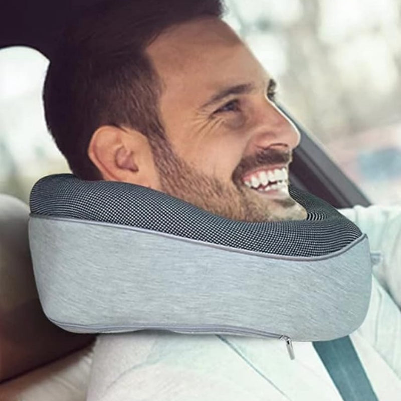 U-Shaped Memory Foam Travel Neck Pillow – Ergonomic Cushion for Airplane, Car & Office Naps