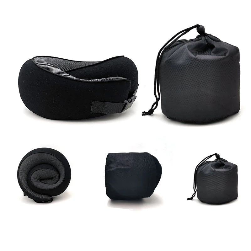 U-Shaped Memory Foam Travel Neck Pillow – Ergonomic Cushion for Airplane, Car & Office Naps