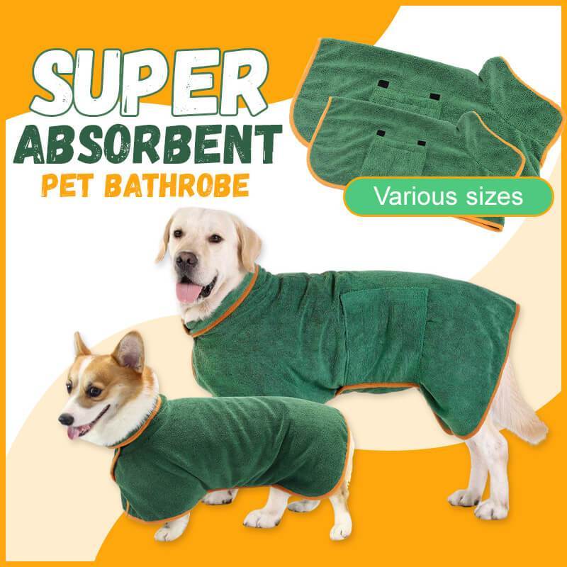 Absorbent Pet Bathrobe | Quick-Dry Microfiber Towel Robe for Dogs & Cats