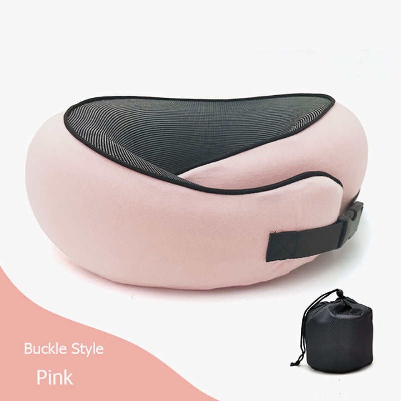 U-Shaped Memory Foam Travel Neck Pillow – Ergonomic Cushion for Airplane, Car & Office Naps