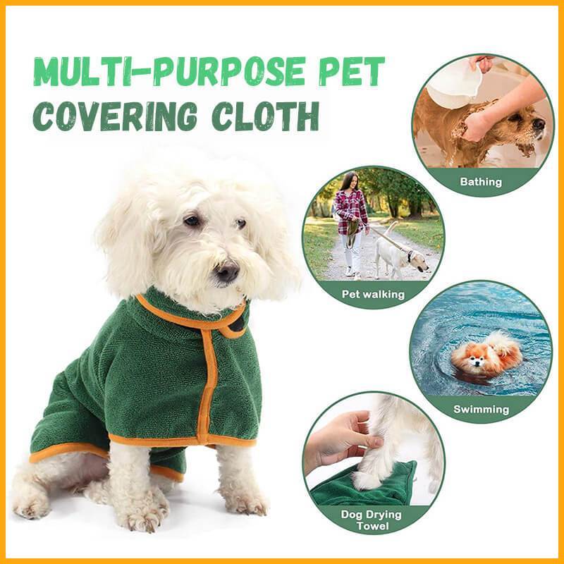 Absorbent Pet Bathrobe | Quick-Dry Microfiber Towel Robe for Dogs & Cats