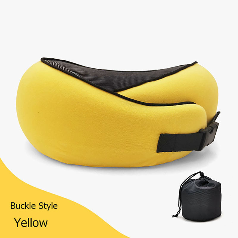 U-Shaped Memory Foam Travel Neck Pillow – Ergonomic Cushion for Airplane, Car & Office Naps