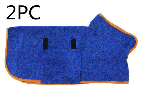 Absorbent Pet Bathrobe | Quick-Dry Microfiber Towel Robe for Dogs & Cats