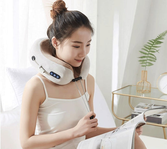 U-Shaped Electric Neck Massage Pillow – Cervical, Shoulder & Back Relaxation