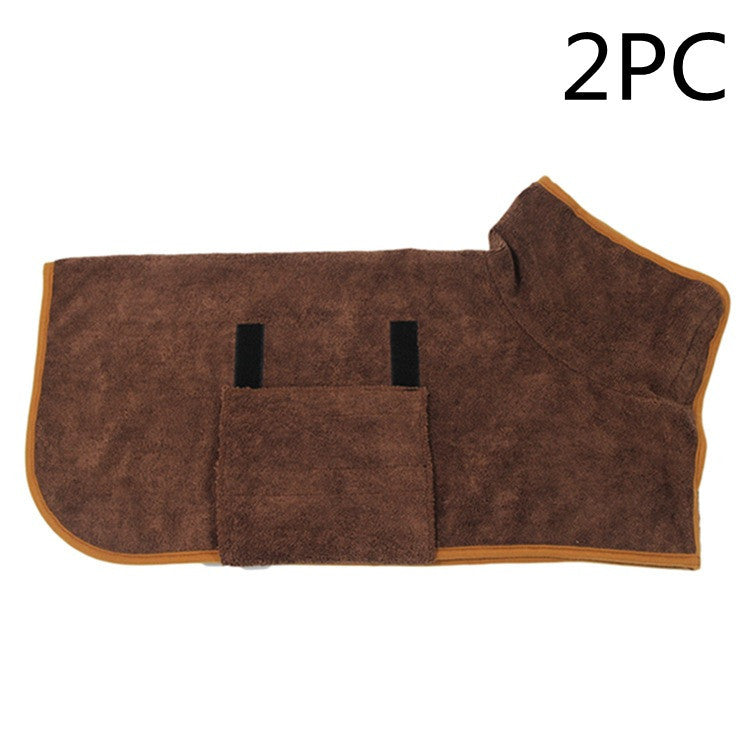 Absorbent Pet Bathrobe | Quick-Dry Microfiber Towel Robe for Dogs & Cats