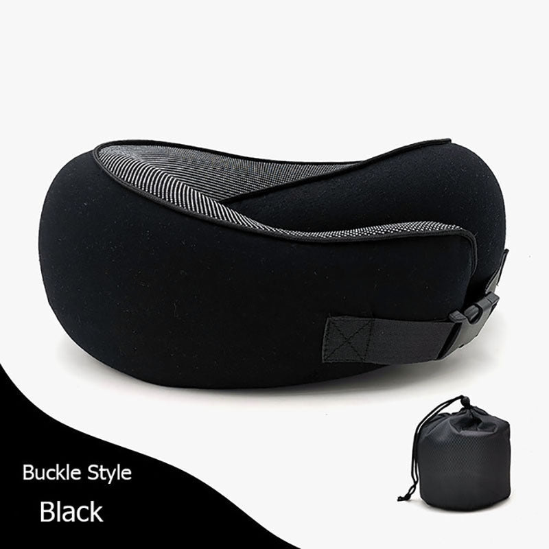 U-Shaped Memory Foam Travel Neck Pillow – Ergonomic Cushion for Airplane, Car & Office Naps